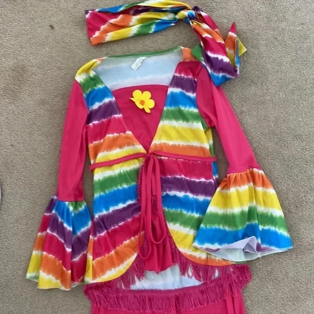 Flower power hippie costume size 8 to 10